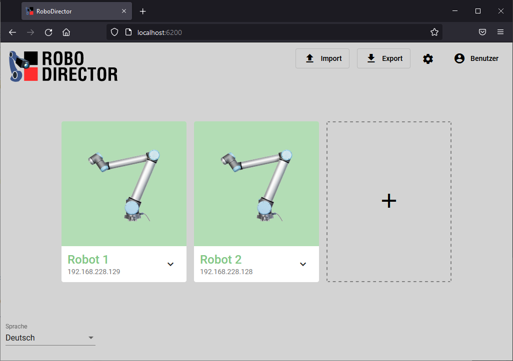 NcRoboDirector Start Screen (Abbildung © NeuroCheck)